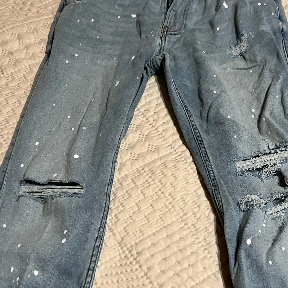 Hollister Skinny Jeans Light wash  Advanced Stretch 32x32  Bleach splatter - Picture 2 of 6